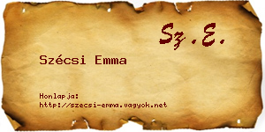 Szécsi Emma névjegykártya