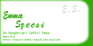 emma szecsi business card