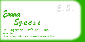 emma szecsi business card